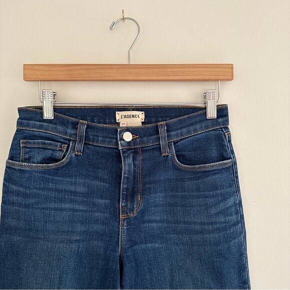 L'Agence Sada High Rise Cropped Slim Jeans in Laguna - Picture 3 of 9